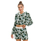 Glitchy Abstract Pattern Women's Micro Fleece Hoodie And Shorts Set