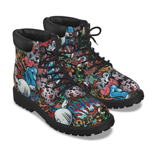 Graffiti Style Women's Short Boots