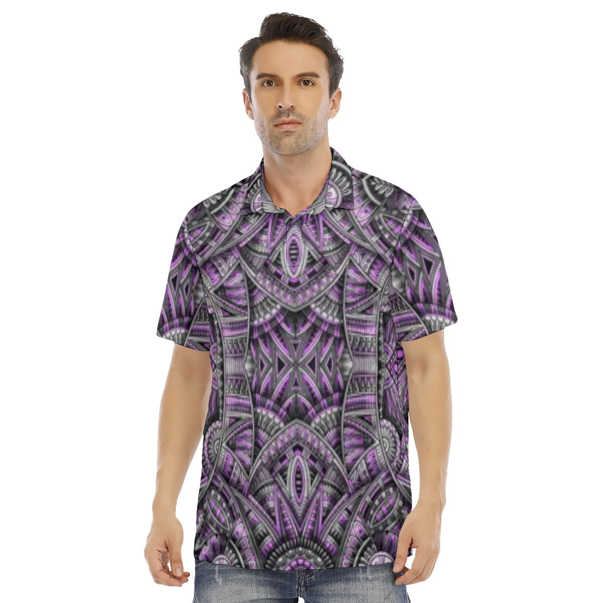 Abstract Ethnic Men's Polo Shirt | Velvet