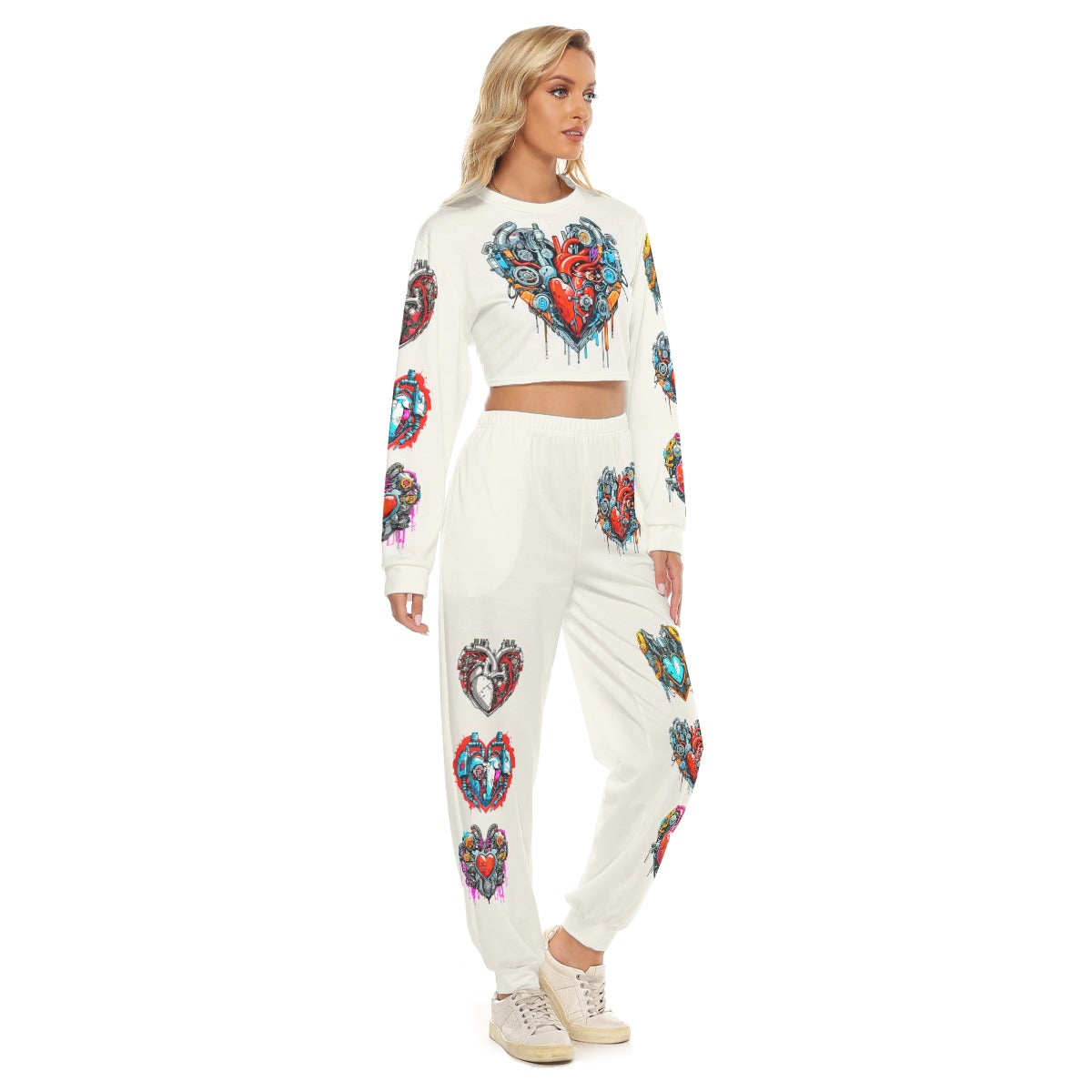 Women's Bionic Hearts Crop Sweatshirt Suit