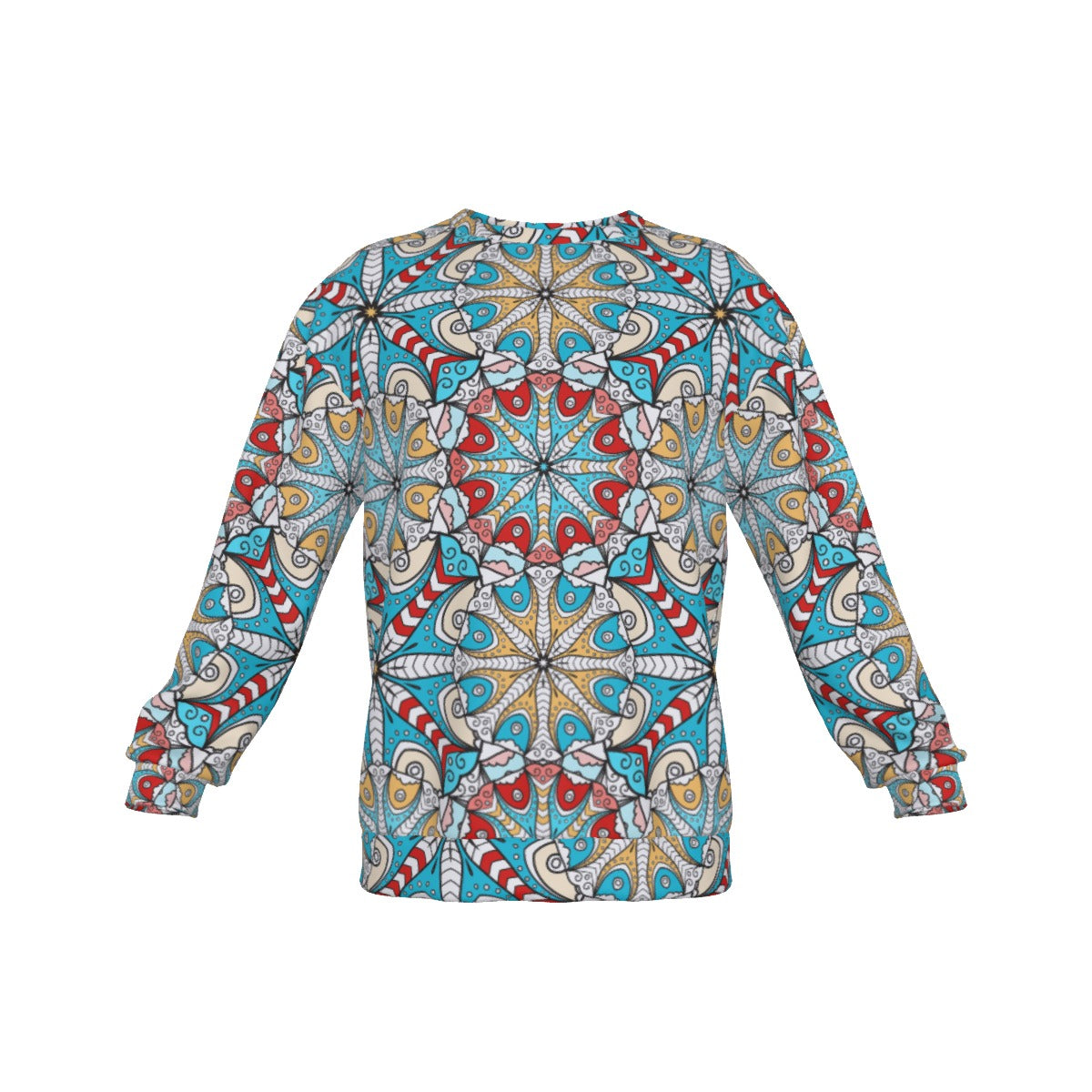 Mandala Effect Men's Drop Shoulder Round Neck Long-Sleeved Sweatshirt