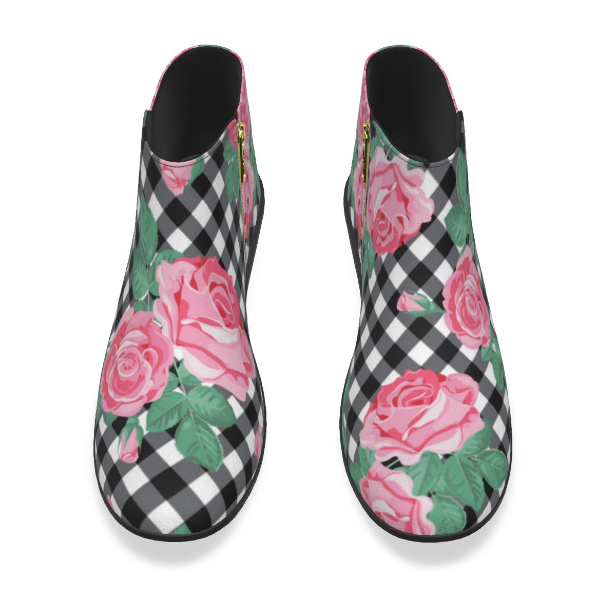 Pink Roses Men's Fashion Boots