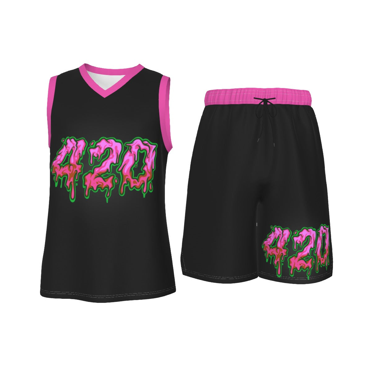 Men's 420 Stoners Only V Neck Basketball Suit