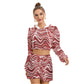 Red Wavy Baby Women's Micro Fleece Hoodie And Shorts Set