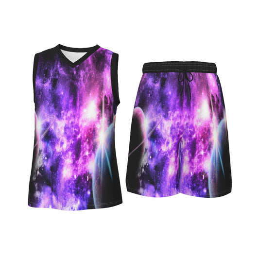 Outside Space Men's V Neck Basketball Suit