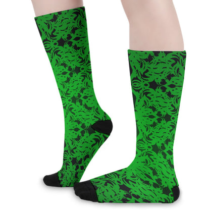 Royalty Made Green & Black Long Socks