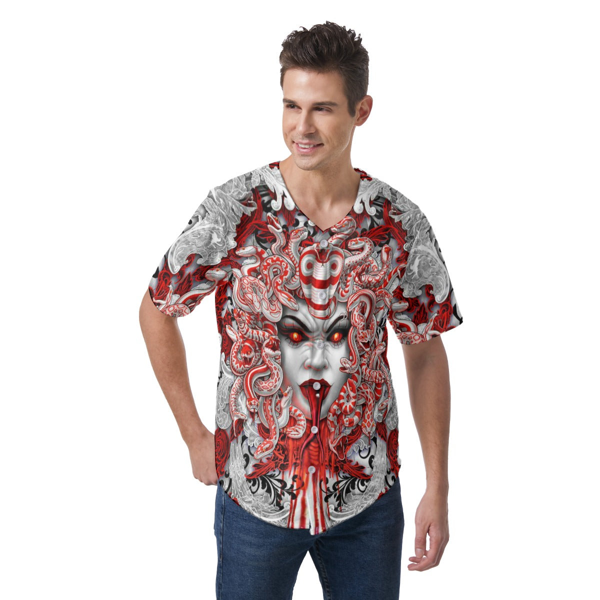 Men's Medusa Short Sleeve Baseball Jersey