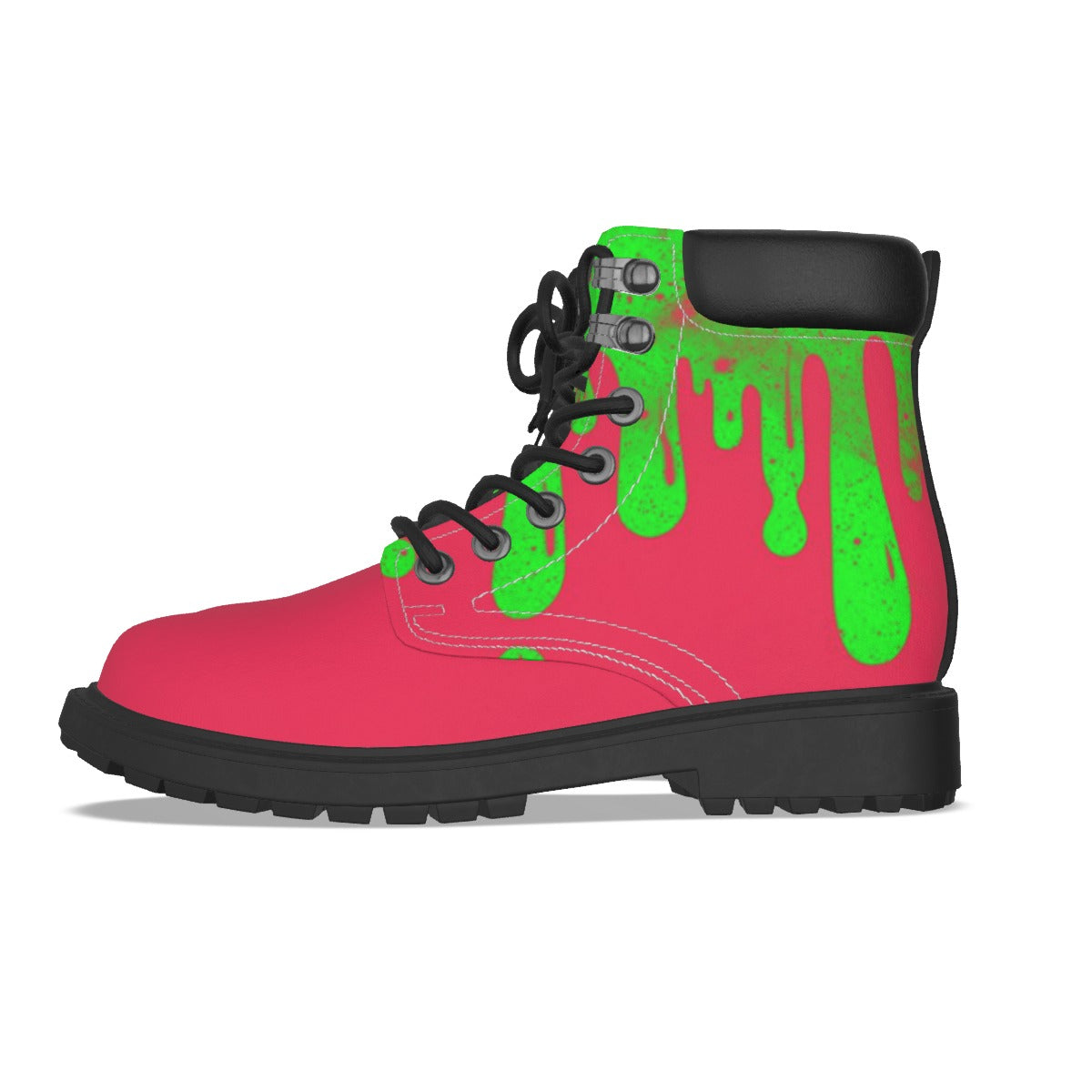 Drippy Green & Pink Women's Short Boots