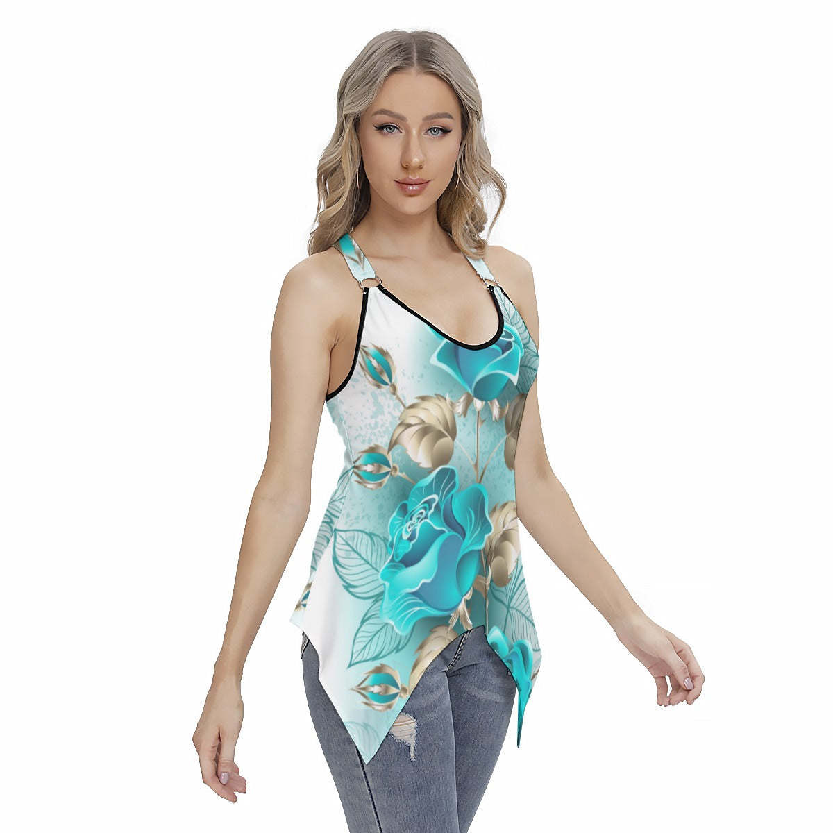 Blue Roses Women's Skinny Sport Tank Top