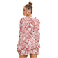 Red & White Smoke Women's Micro Fleece Hoodie And Shorts Set