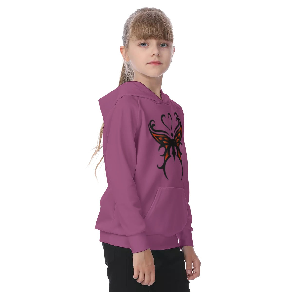 Butterfly Kid's Raglan Pullover Hoodie