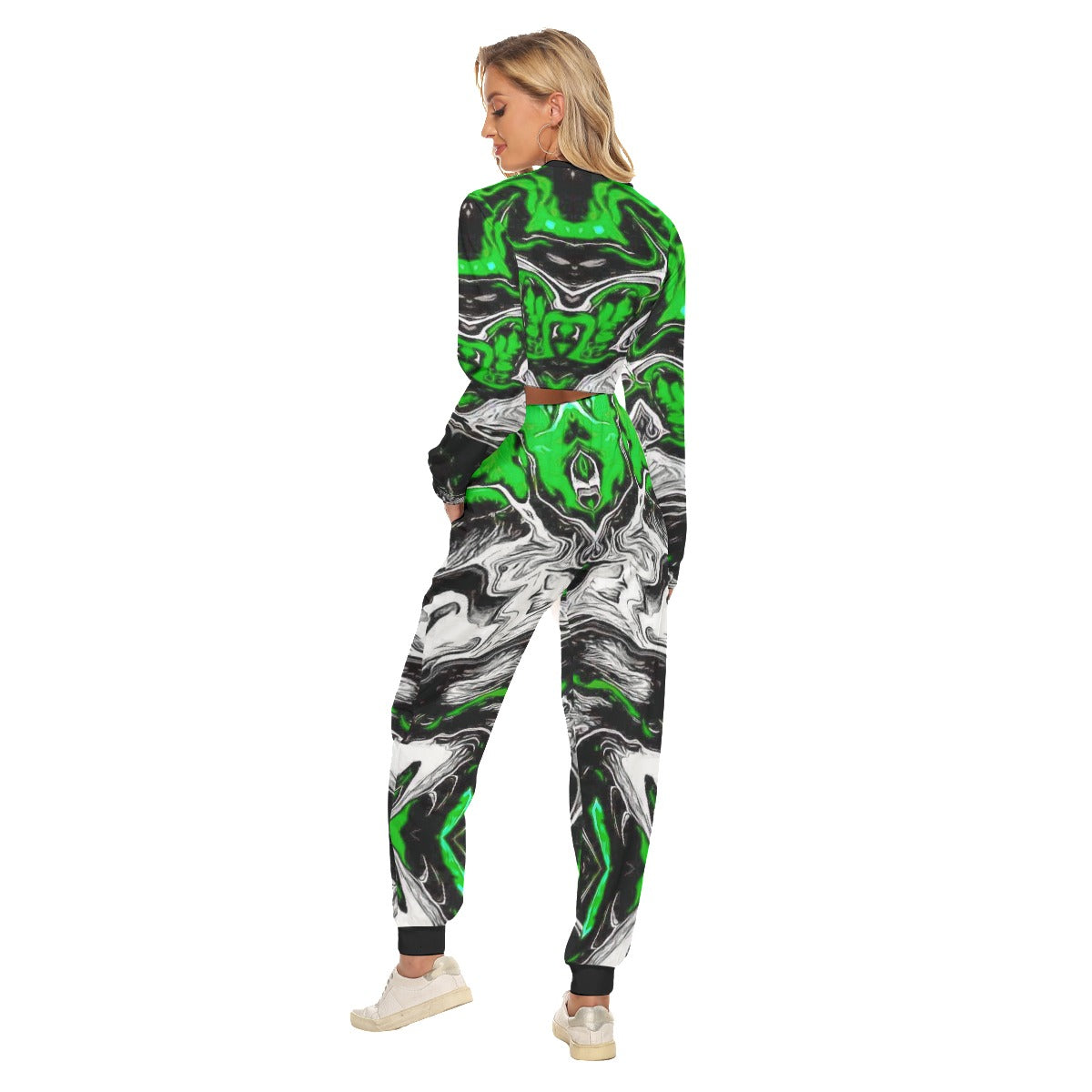 Trippy Vibes Women's Crop Sweatshirt Suit