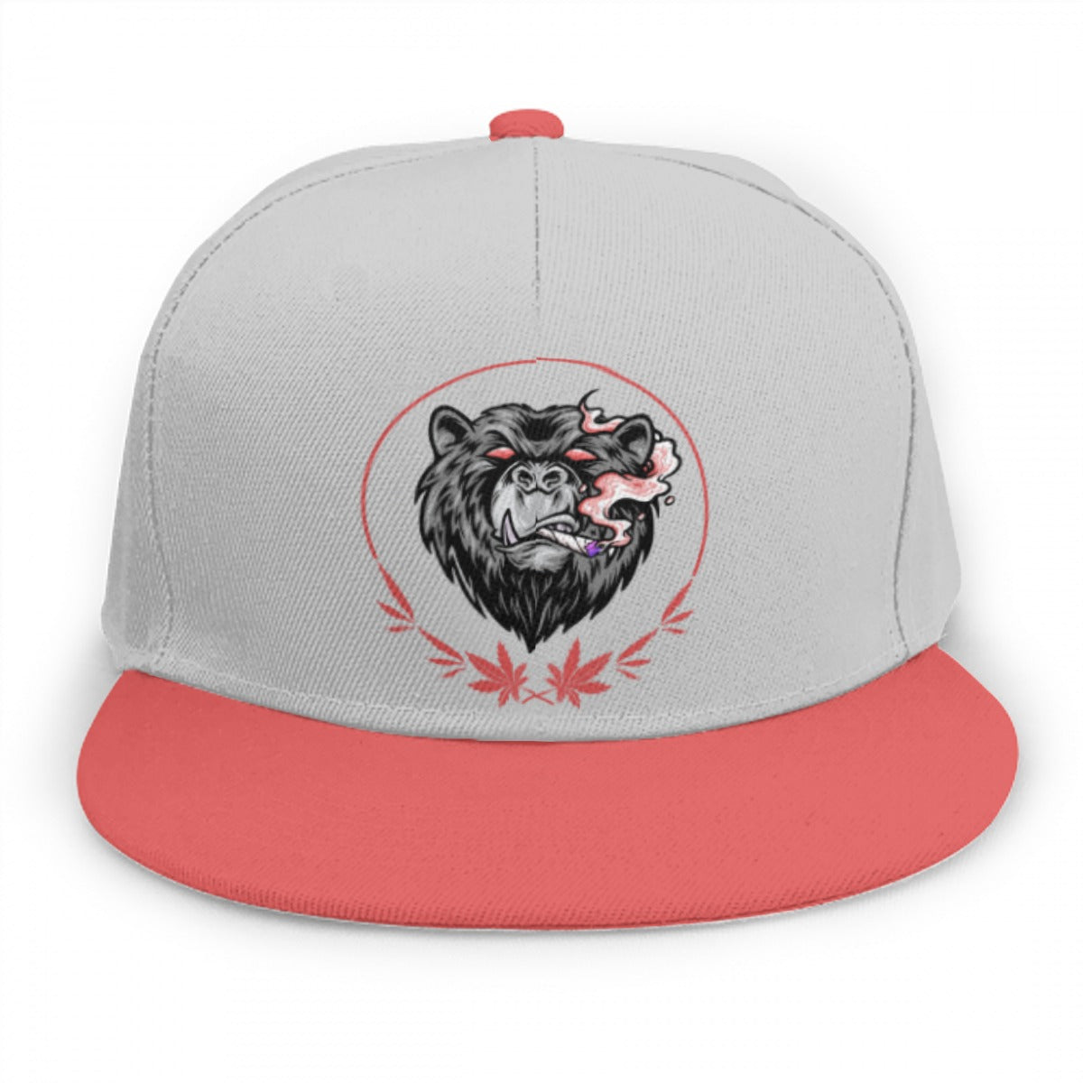 Stoners Only Red & Grey Smoking Bear Snap Back