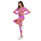 Colorful Abstract Women's Sport Set With Backless Top And Leggings