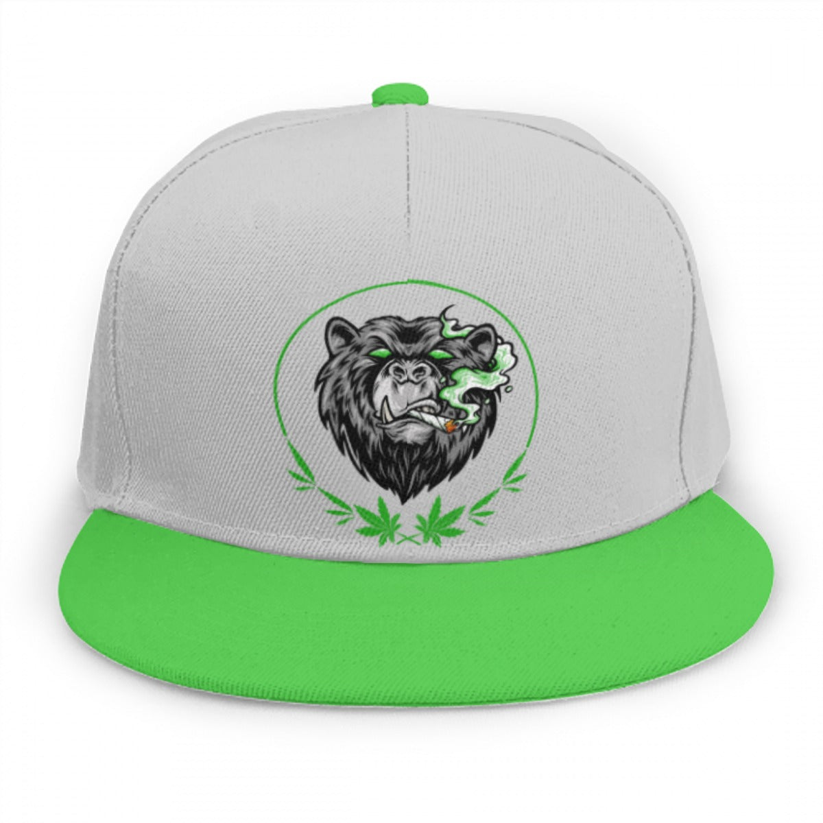 Stoners Only Green & Grey Smoking Bear Snap Back