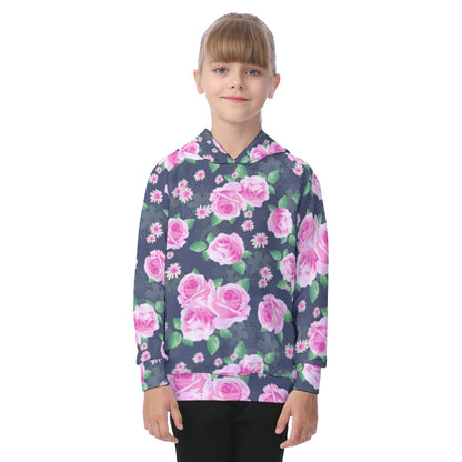 Beautiful Roses Kid's Raglan Pullover Hoodie