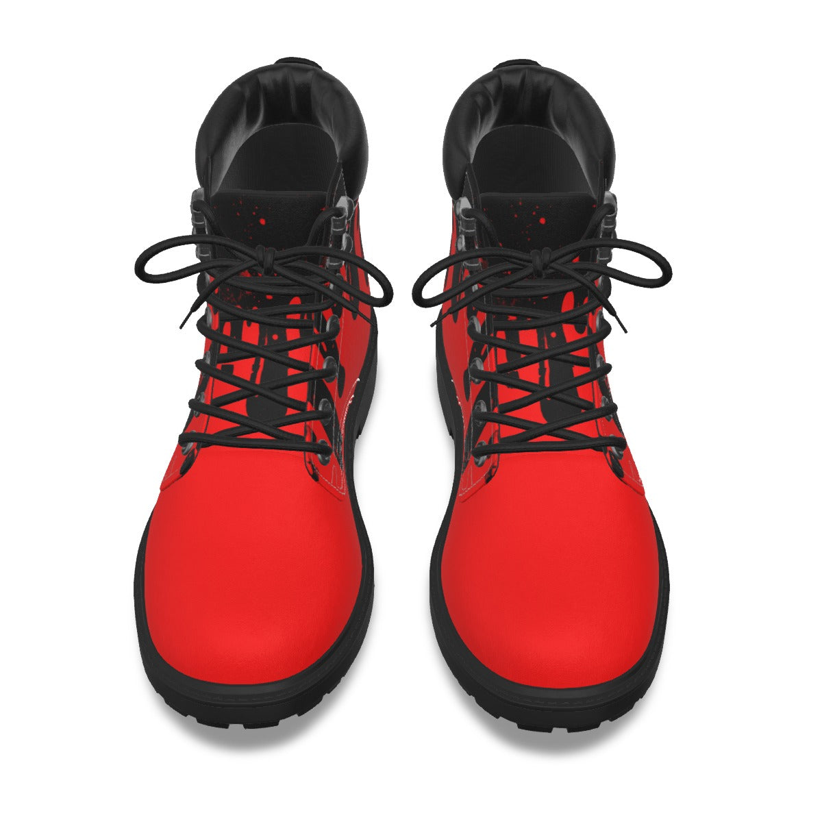 Drippy Black & Red Men's Short Boots