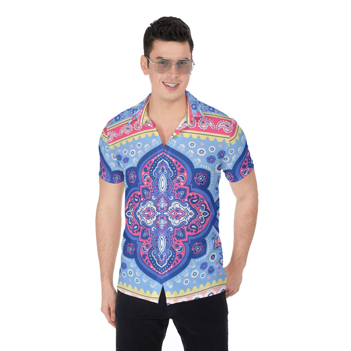 Bohemian Indian Style Men's Button Up