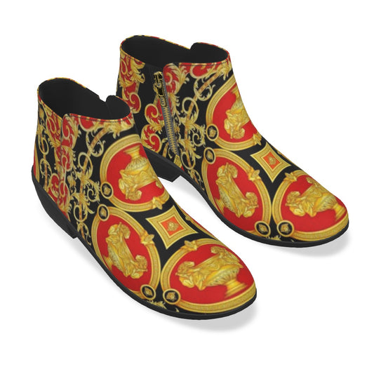 Red, Black & Gold I am King Men's Fashion Boots