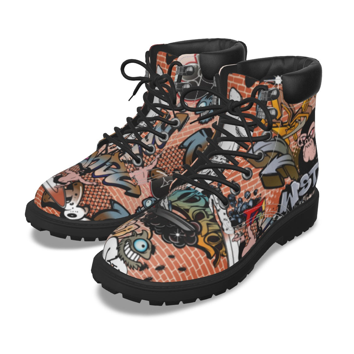 Graffiti Style Men's Short Boots