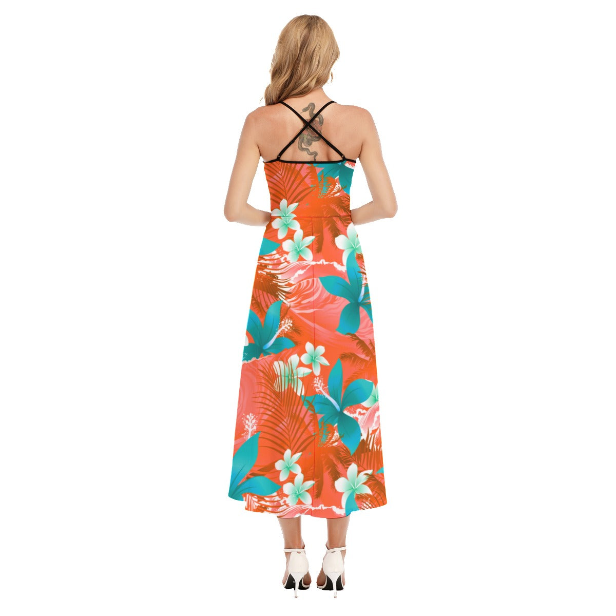 Tropical Hibiscus Flowers Cami Vest Top Dress