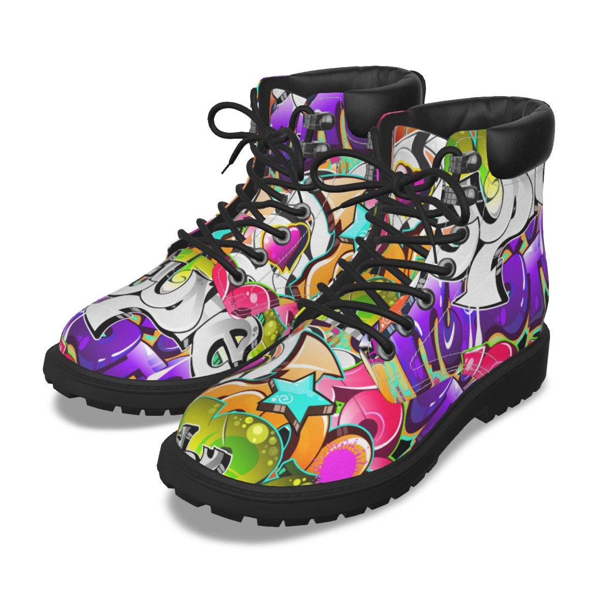 Graffiti Style Women's Short Boots