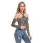 Colorful Geometric Women's Halter Lace-up Top