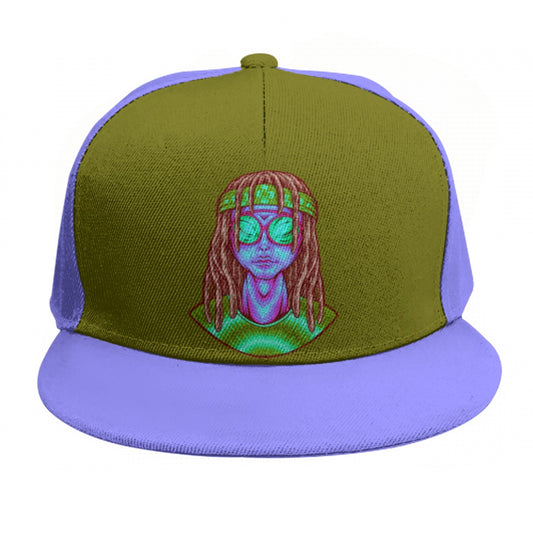 Psychedelic Alien With Dreads Snapback