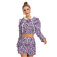 Purple Swirls Women's Micro Fleece Hoodie And Shorts Set