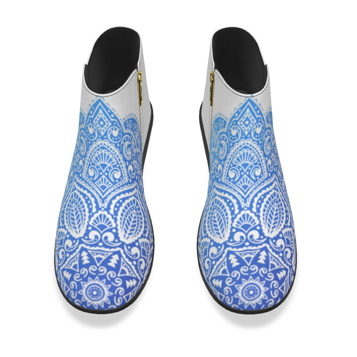 Beautiful Blue Flower Men's Fashion Boots