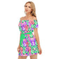 Summer Time Flowers Women's Off-shoulder Dress With Ruffle