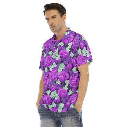 Purple Roses Men's Polo Shirt | Velvet