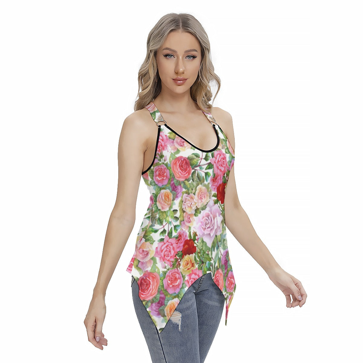 Beautiful Red Roses Women's Skinny Sport Tank Top