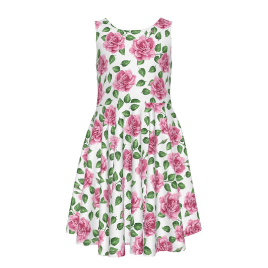 Cris'Sai's Pretty Little Flowers Kid's Sleeveless Vest Dress