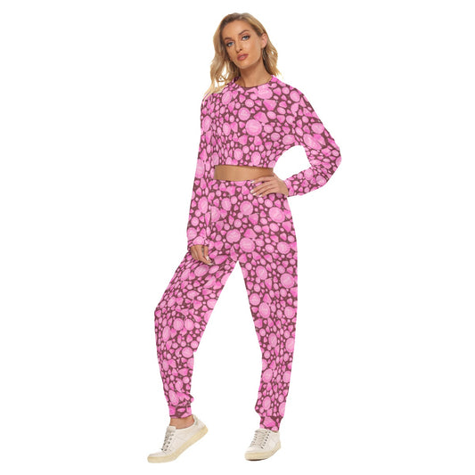 Pink Diamonds Women's Crop Sweatshirt Suit