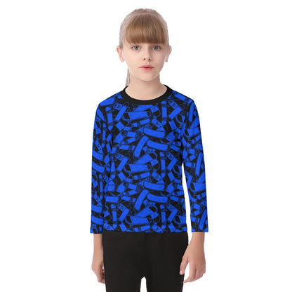 Kid's Skateboard O-neck Long Sleeve T-shirt