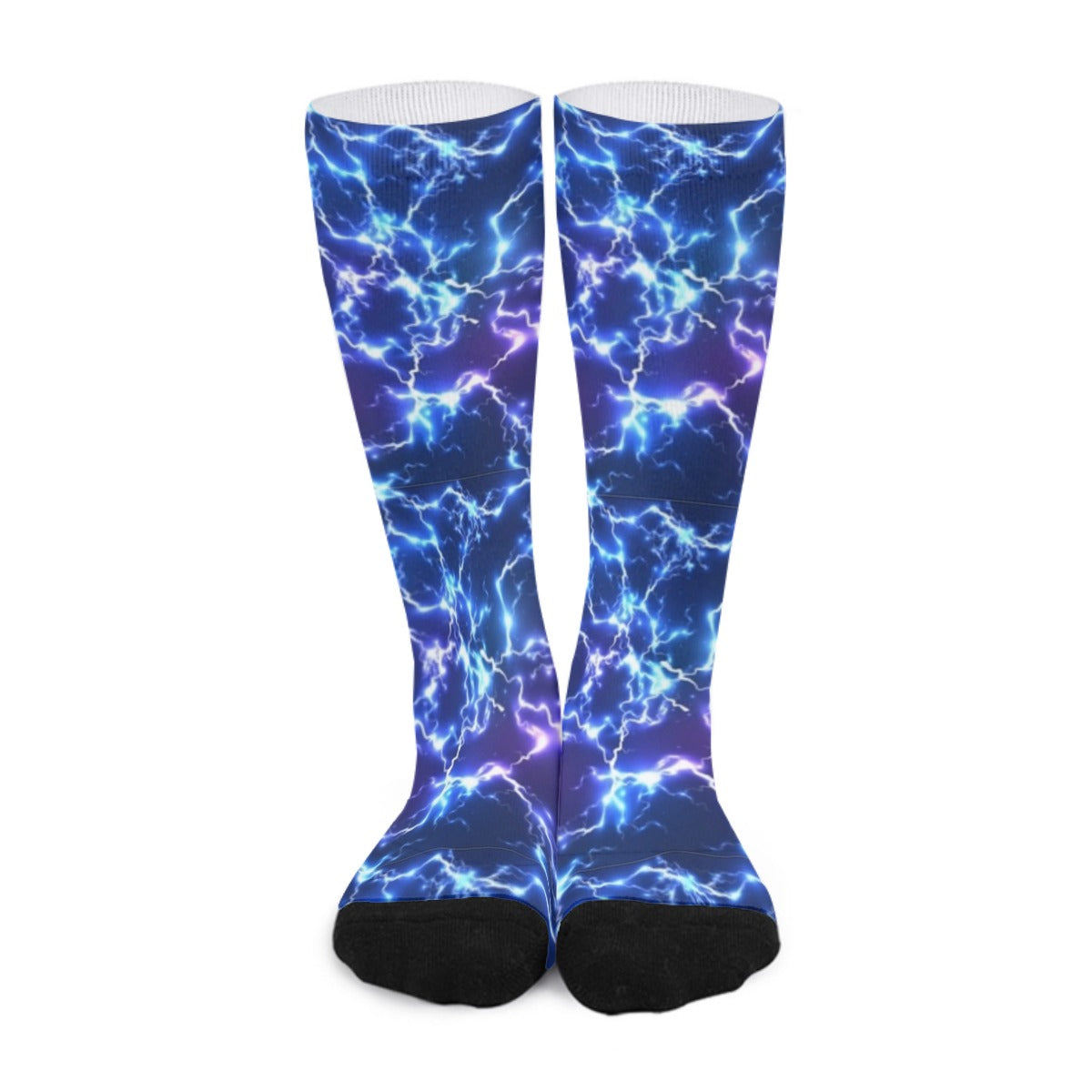 Blue Lightning Strike Long Socks