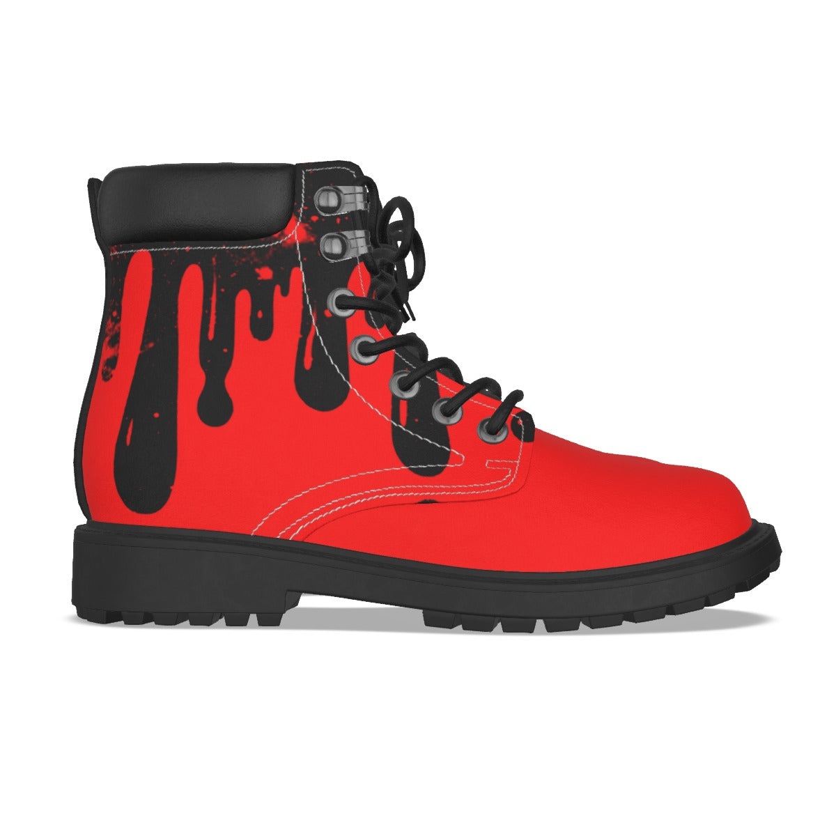 Drippy Black & Red Women's Short Boots