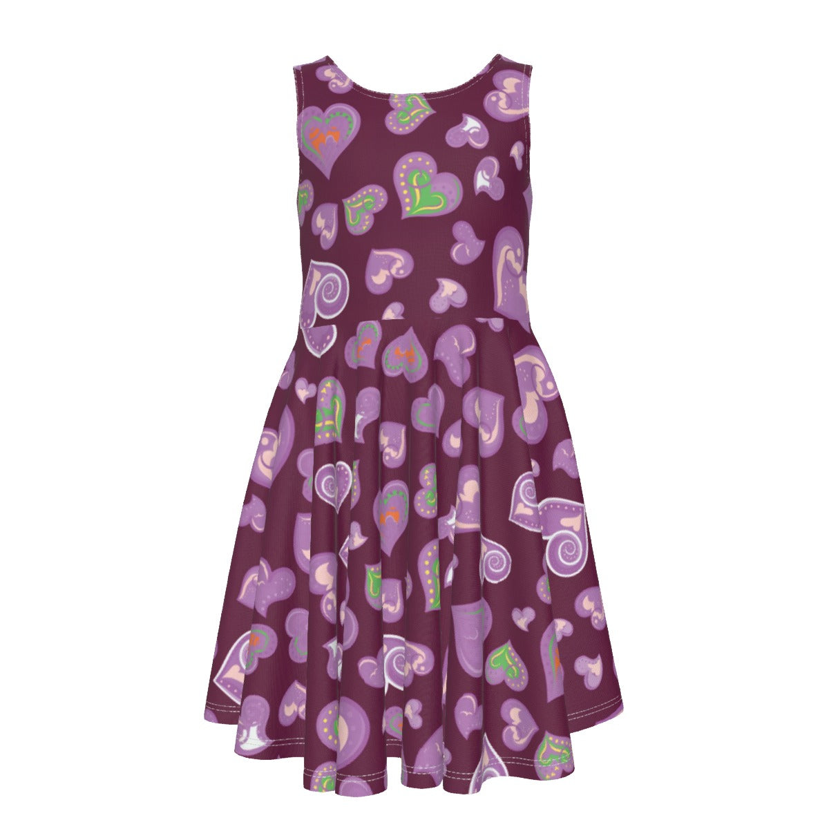 Kids Pretty Little Heart Sleeveless Vest Dress