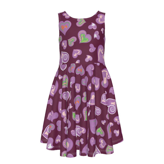 Kids Pretty Little Heart Sleeveless Vest Dress