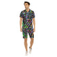 Futuristic Neon Geometric Men's Short Sleeve Shirt Sets