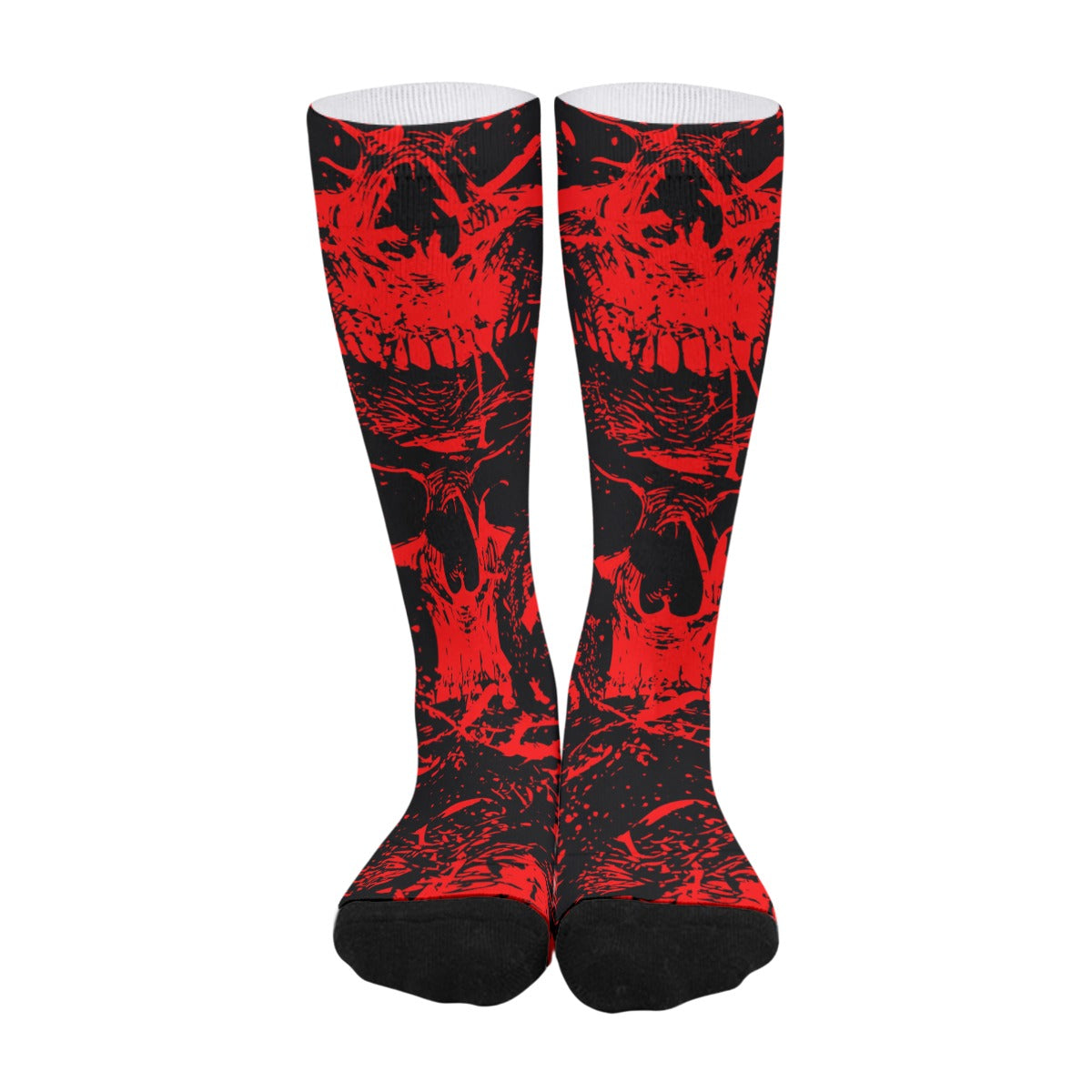 Black & Red Skull Gang  Long Socks