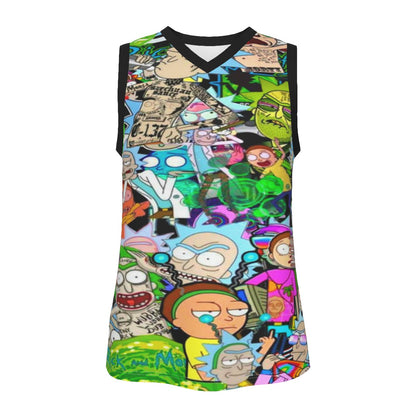 Rick & Morty Men's V Neck Basketball Top