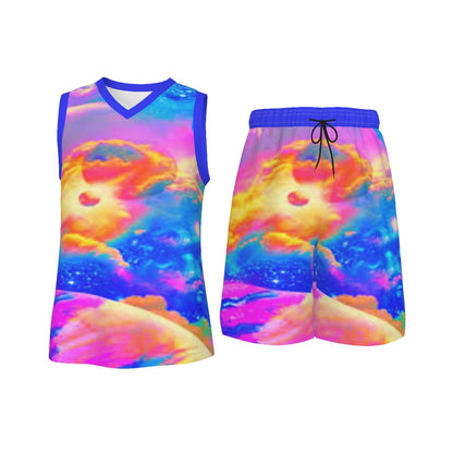 Outside Space Men's V Neck Basketball Suit