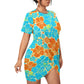 Women’s Beach Life Stacked Hem Dress With Short Sleeve（Plus Size）