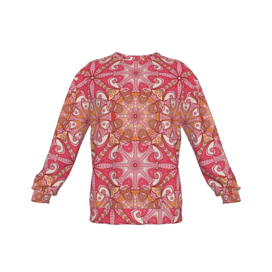 Mandala Effect Men's Drop Shoulder Round Neck Long-Sleeved Sweatshirt