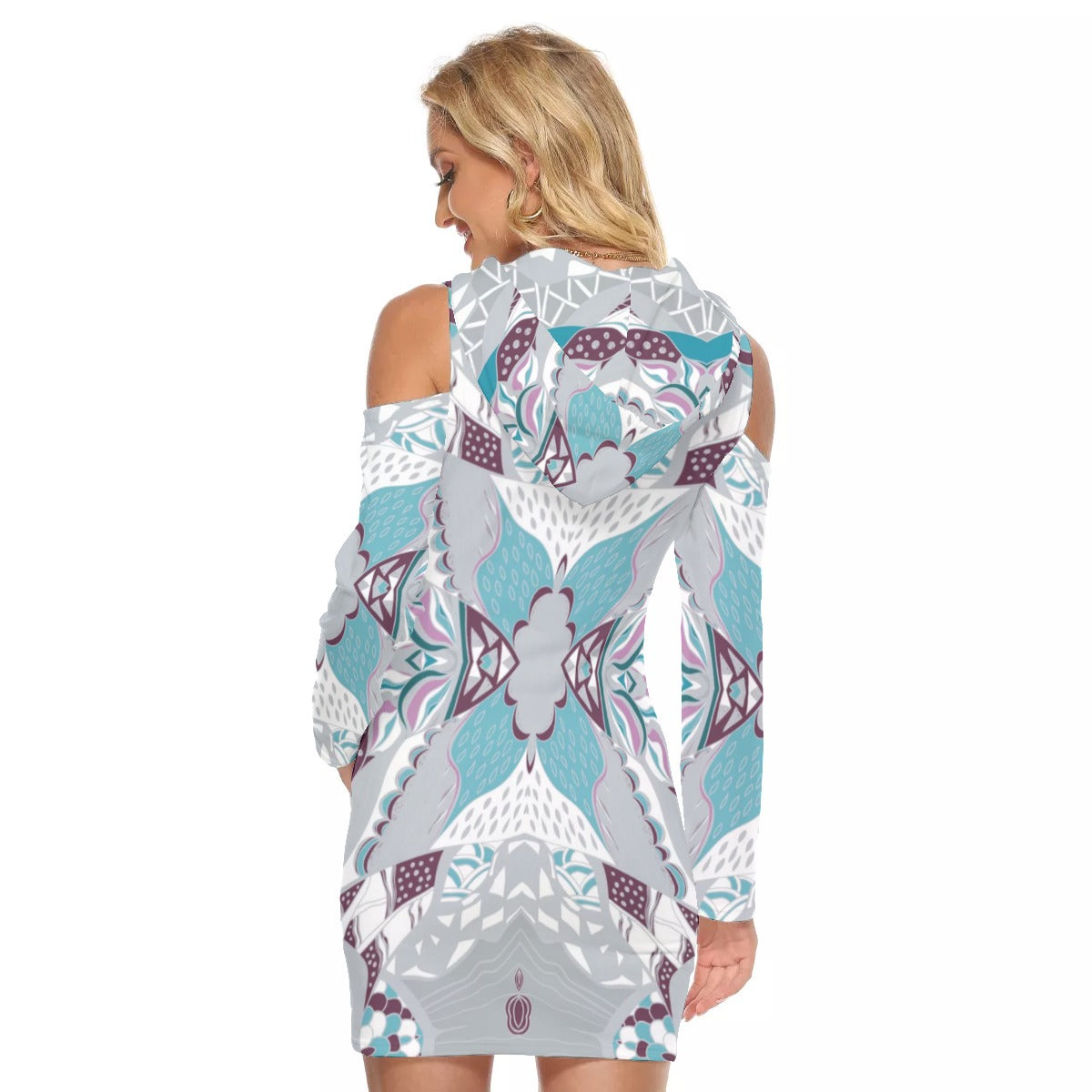 Beautiful Abstract Hooded Tight Dress