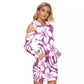 Plumb & White Tropical Flowers Hooded Tight Dress