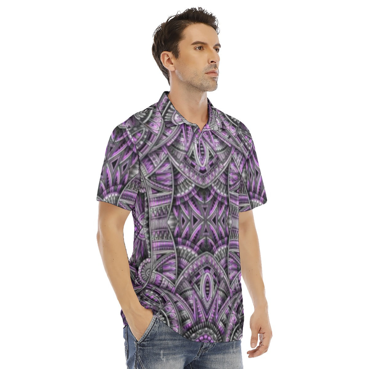 Abstract Ethnic Men's Polo Shirt | Velvet