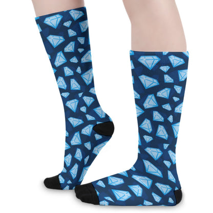 Blue Diamonds Long Socks